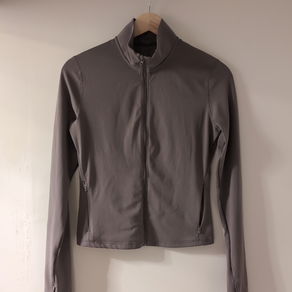 Uniqlo Women's Zip-Front Bomber Jacket in Taupe Gray